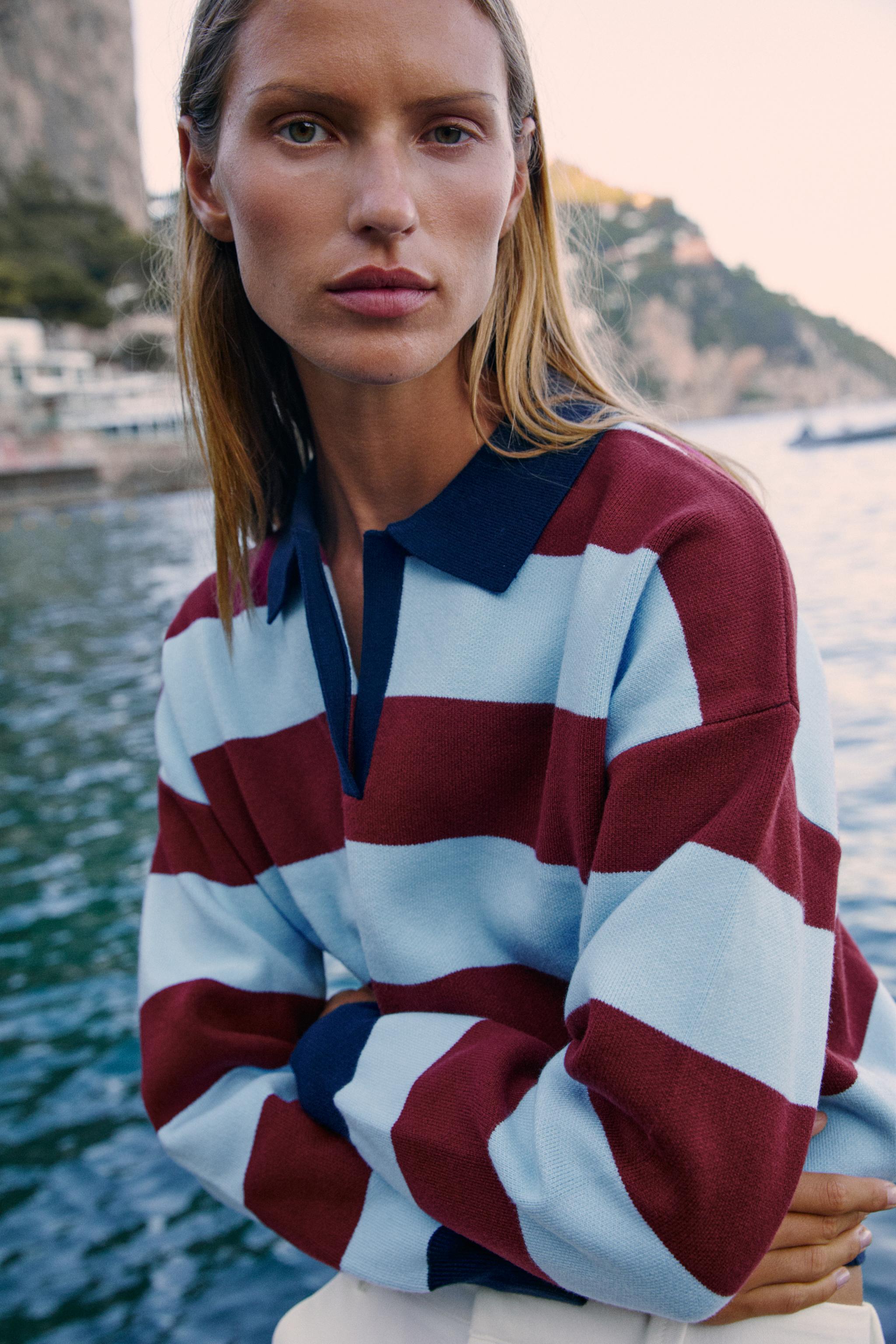 STRIPED KNIT POLO